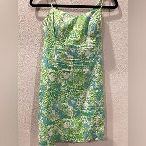 Lilly Pulitzer Green and Blue Print Mini Dress